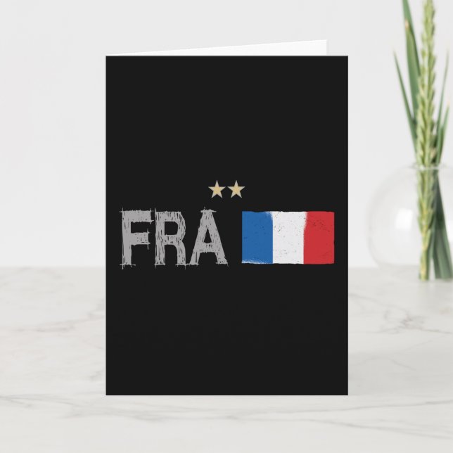 Cartão França Futebol Fan Camisa Bandeira Francesa (Frente)