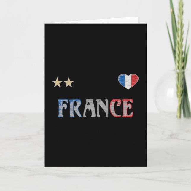Cartão França Futebol Fan Camisa Bandeira Francesa (Frente)