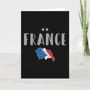 Cartão França Futebol Fan Camisa Bandeira Francesa