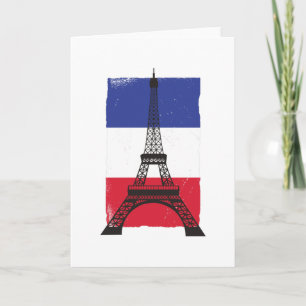 Cartão França Paris Bandeira francesa
