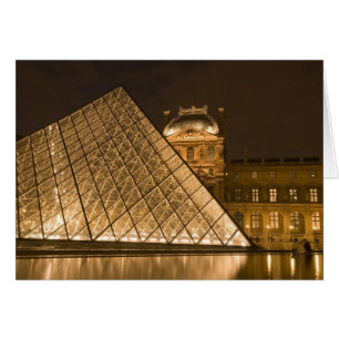 Cartão França, Paris. O Louvre ao crepúsculo. Crédito 2