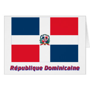 Cartão Français do en do nom do dominicaine de Drapeau