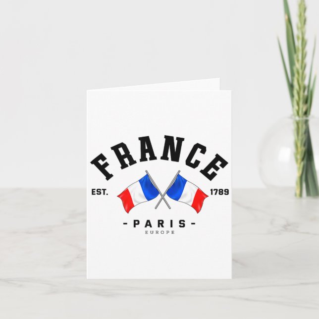 Cartão France Flag French Gift France Friend France Paris (Frente)