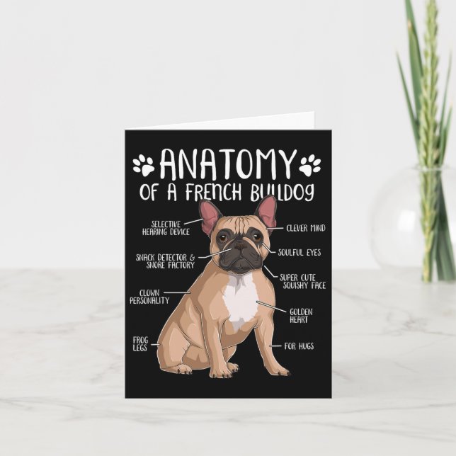 Cartão Francês Bulldog Anatomy Frenchie Dog Proprietário (Frente)