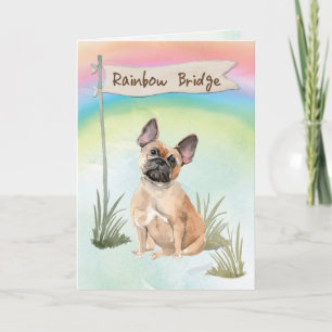 Cartão Francês Bulldog Pet SympathOver Rainbow Bridge