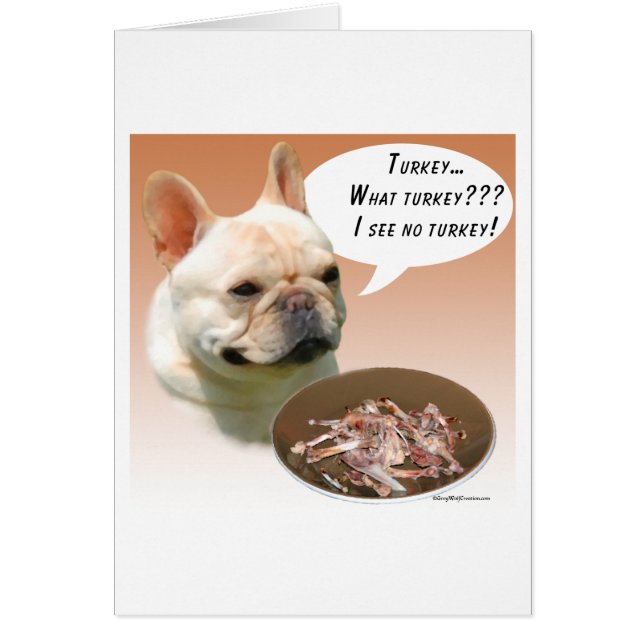 Cartão Francês Bulldog Turquia (Frente)