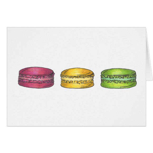 Cartão francês Macaron Macaron multicolor (Frente Horizontal)