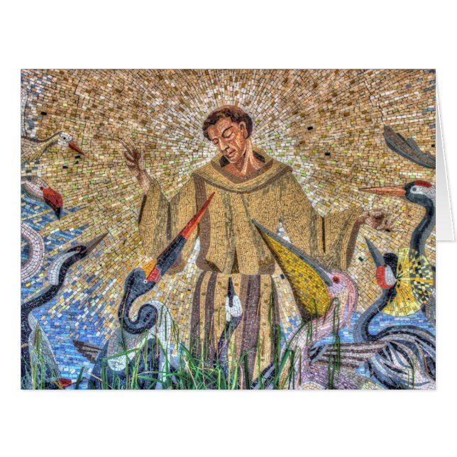 Cartão Francis Of Assisi Mosaic (Frente horizontal)