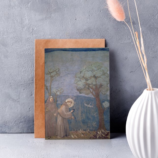 Cartão Francis pregando às aves, 1297-99 (Criador carregado)