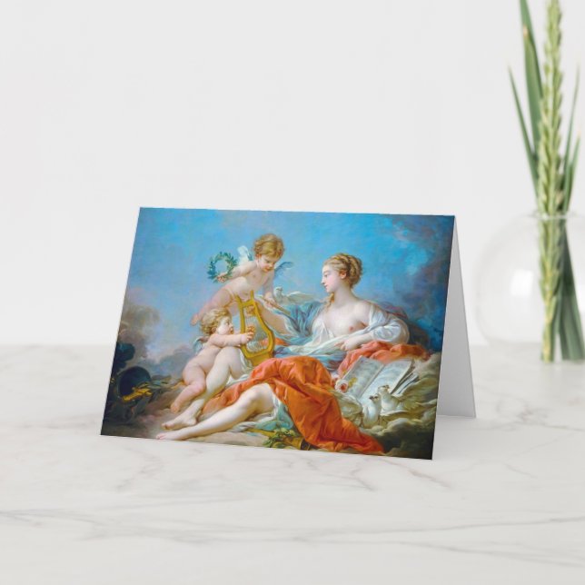 Cartão francois boucher allegory of music rococo lady art (Frente)