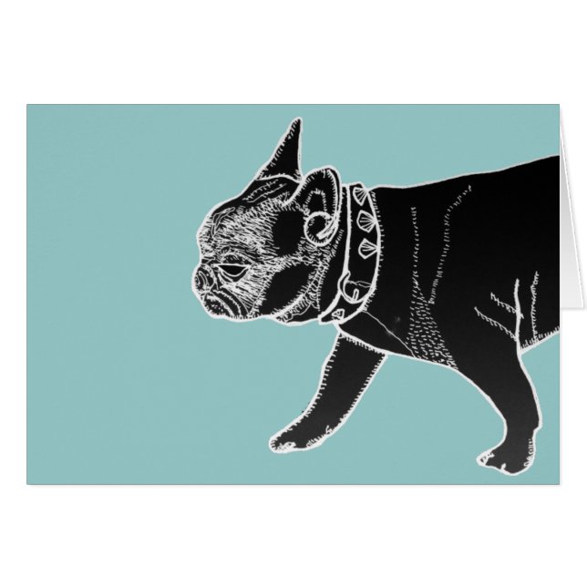 Cartão Francois o buldogue francês (Frente Horizontal)