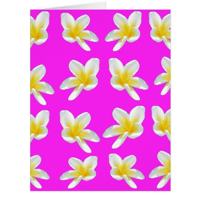 Cartão Frangipanis Amarelos A Rosa, (Frente)