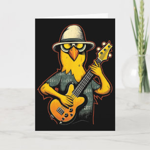 Cartão Frango de Borracha Tocando B Guitarra Bist Elétric