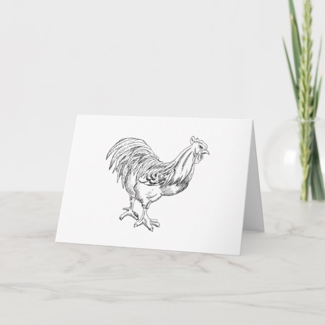 Cartão Frango em Caneta e Tinta (Frente)