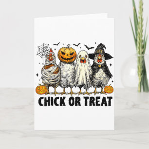 Cartão Frango Engraçado Ou Tratamento Halloween Bruxa Ass