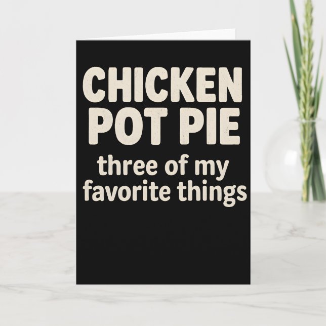Cartão Frango Engraçado Torta Pot Pie Rústico Distressed  (Frente)