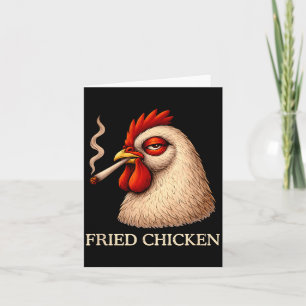 Cartão Frango Frito Fumando Jantar Engraçado Amante da Ma