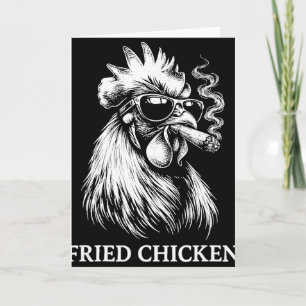 Cartão Frango Frito Fumando Jantar Engraçado Amante de Ma