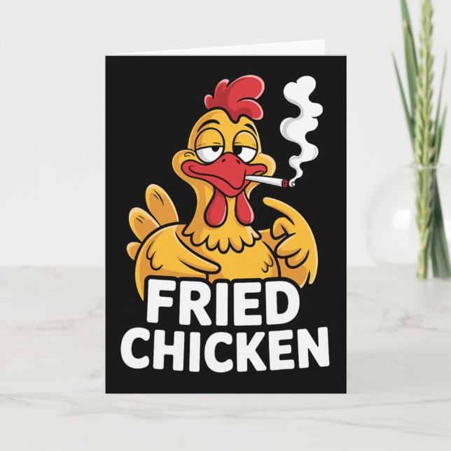 Cartão Frango Frito Local de Fumo Engraçado Amante da Mac (Frente)