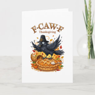 Cartão Frango Galo Dia de Ação de Graças F-caw-f Peru Hom