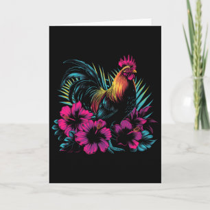 Cartão Frango Havaiano Flores Galo Kauai Havaí Vint
