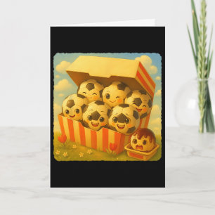 Cartão Frango Nuggets Futebol Fofo Kawaii Divertido Comid