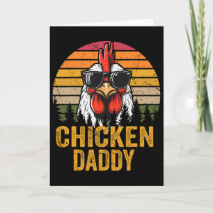 Cartão Frango Papai Vintage Galo Para Pai Fazendeiro Pai