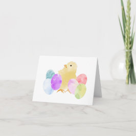 Cartão Frango Pastel com Desenho de Ovos BRANCO