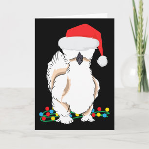 Cartão Frango Sedoso Silkie Gráfico Engraçado de Natal