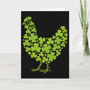 Cartão Frango Shamrock Dia de São Patrício Sorteado Anima