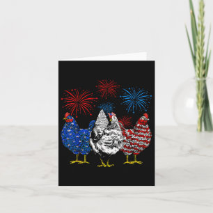 Cartão Frangos Engraçados Bandeira Americana Farmação Pat