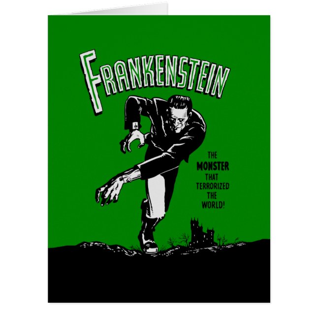 Cartão Frankenstein - BIG Greeting Card 8,5x11 Halloween (Frente)