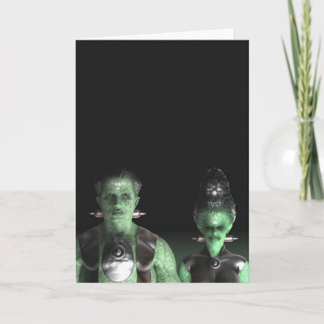 Cartão Frankenstein & Bride - Halloween Greeting Card (Frente)