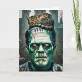 Cartão Frankenstein Cat Nap