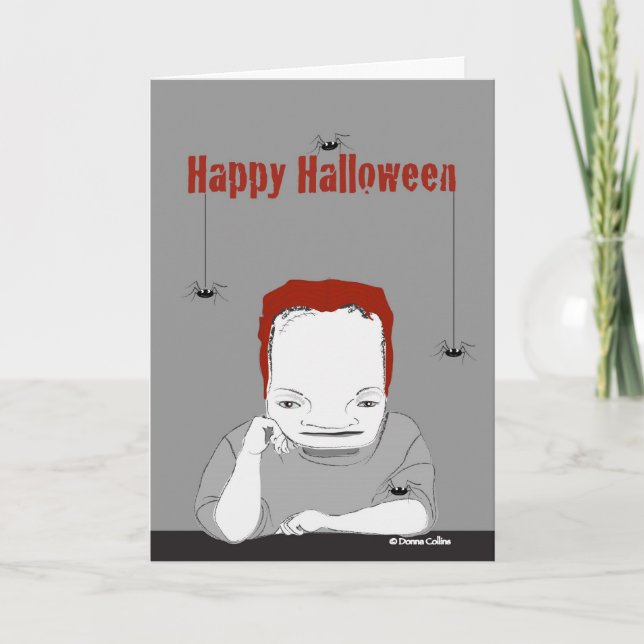 Cartão Frankenstein Feliz Halloween (Frente)
