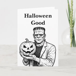 Cartão Frankenstein Halloween Bom