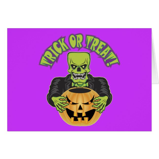 Cartão Frankenstein Skull (Frente Horizontal)