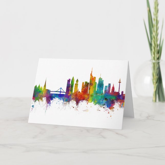 Cartão Frankfurt Alemanha Skyline (Frente)