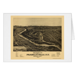 Cartão Franklin, mapa panorâmico do NH - 1884