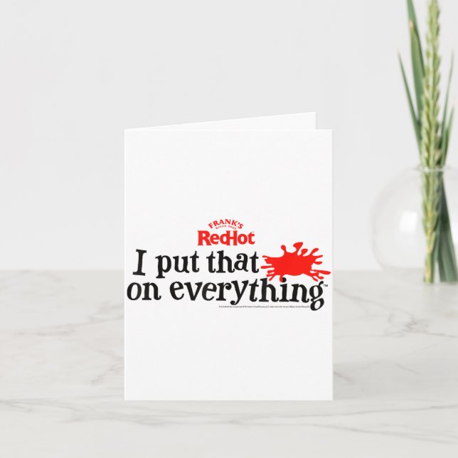 Cartão Frank's Redhot I Put That On Everything Hot Sauce  (Frente)