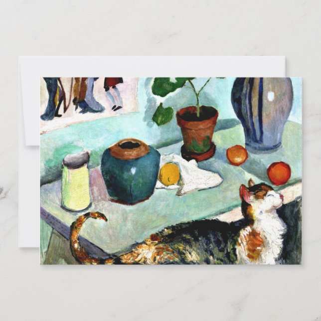 Cartão Franz Marc - A Vida Estática com Cat (Frente)