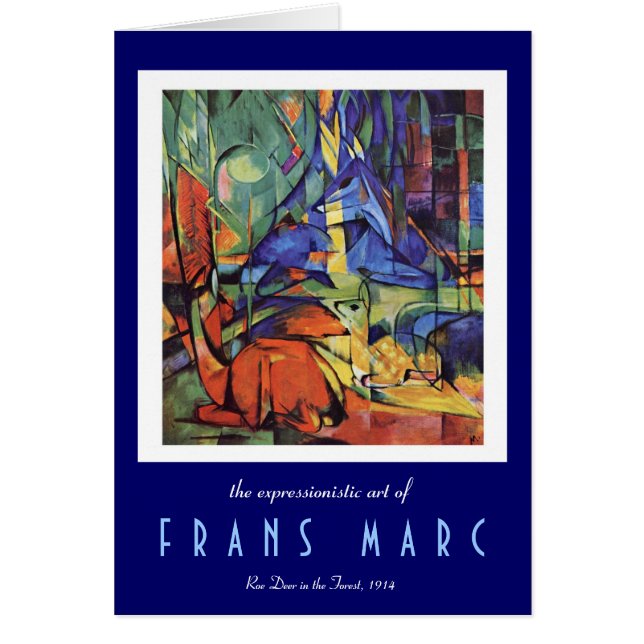 Cartão Franz Marc - cervo de ovas no expressionista da (Frente)