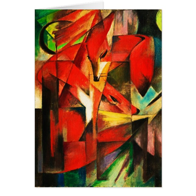 Cartão Franz Marc The Foxes Red Fox Modern Art Painting (Frente)