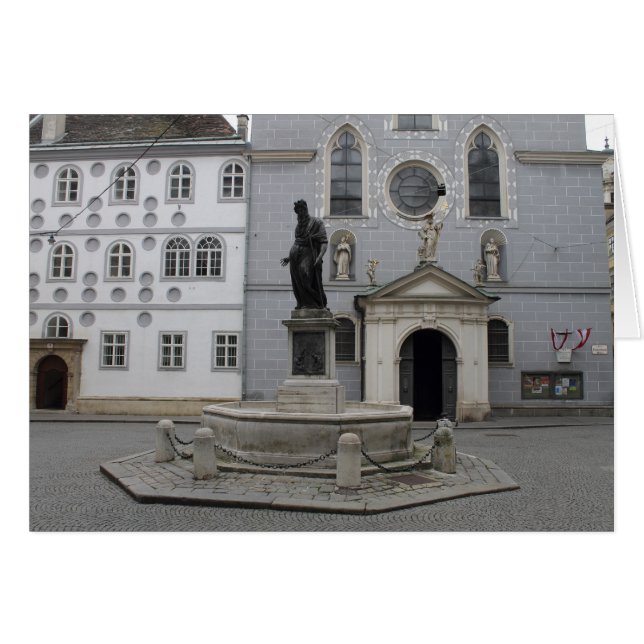 Cartão Franziskanerplatz Viena Áustria (Frente horizontal)