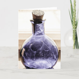Cartão Frasco Azul Envelhecido