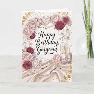 Cartão Frasco de Perfume Glam Floral Aniversário