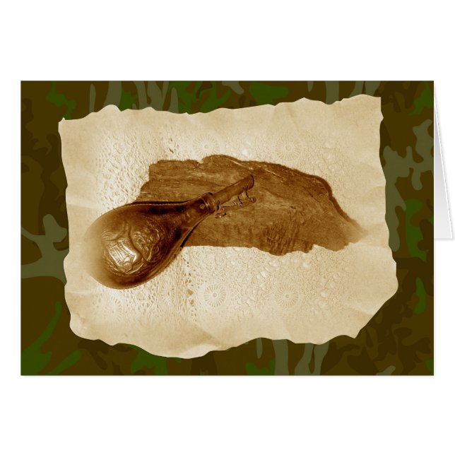 Cartão Frasco em pó de couro antigo (Frente Horizontal)