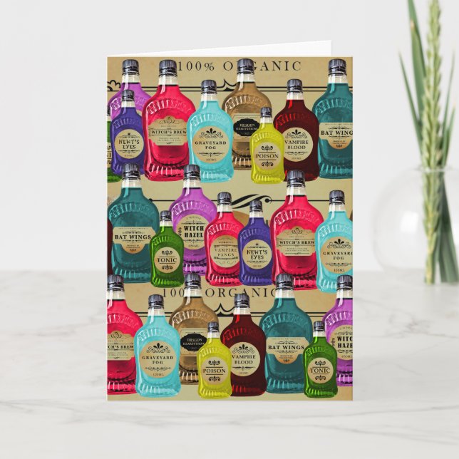 Cartão Frascos Tônicos De Halloween De Apothecary Potion (Frente)