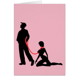 Cartão Frau ein der Leine - Böse Männer