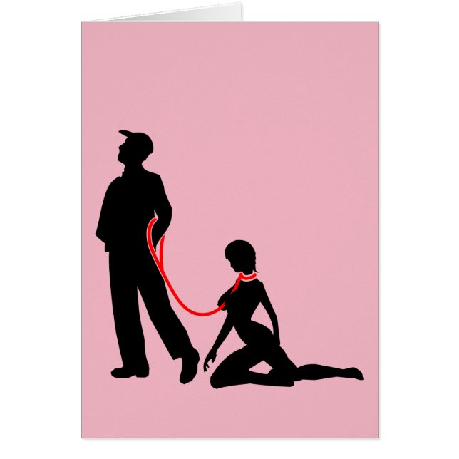 Cartão Frau ein der Leine - Böse Männer (Frente)